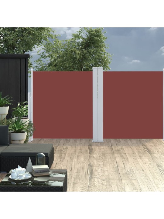 Zatahovací boční markýza / zástěna hnědá 100 x 600 cm