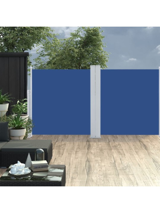 Zatahovací boční markýza / zástěna modrá 100 x 600 cm