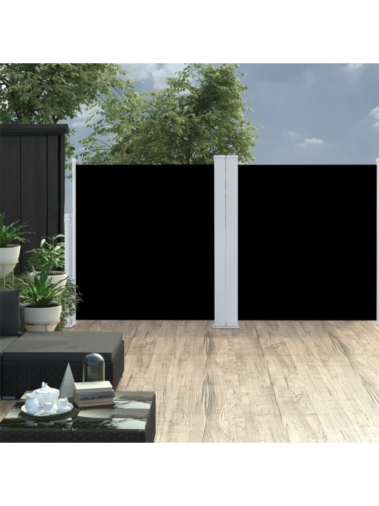 Zatahovací boční markýza / zástěna černá 120 x 600 cm