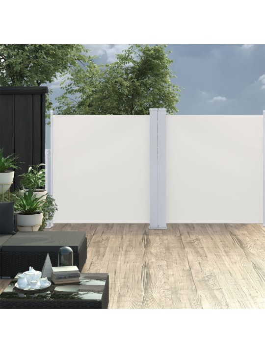 Zatahovací boční markýza / zástěna krémová 120 x 600 cm