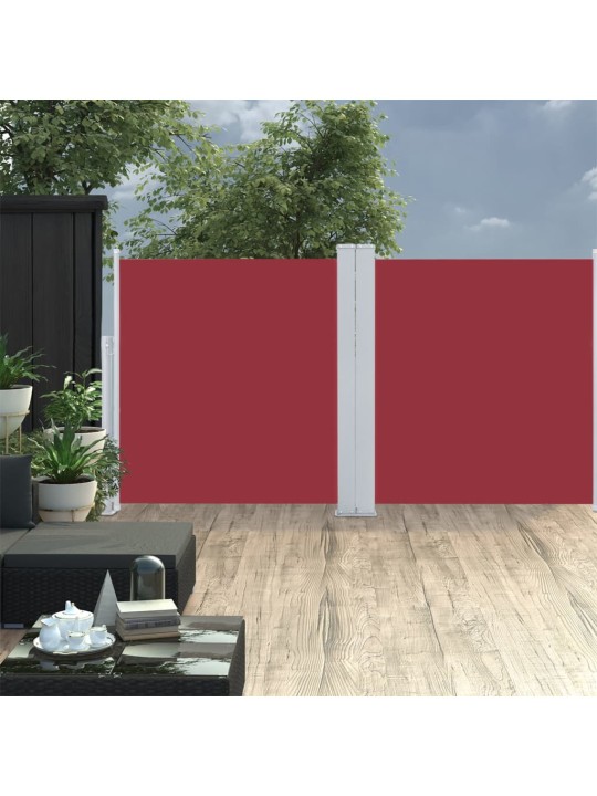 Zatahovací boční markýza / zástěna červená 120 x 600 cm