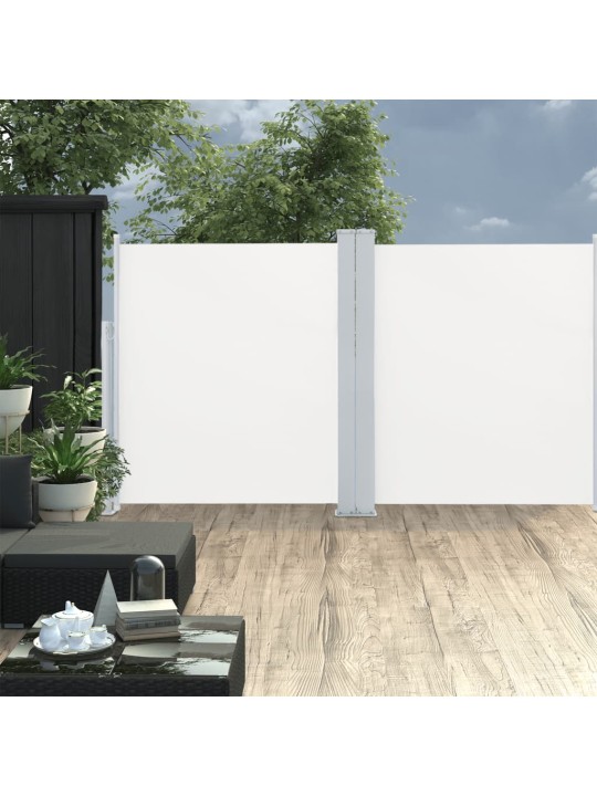 Oboustranná zatahovací boční markýza 170 x 600 cm krémová