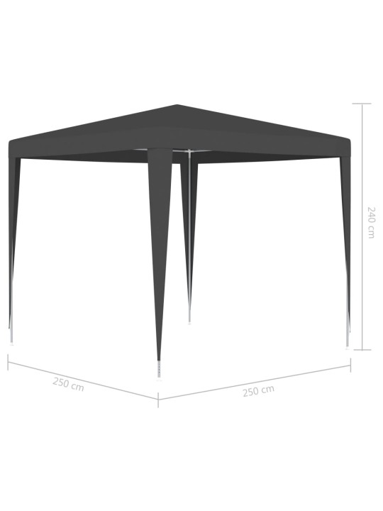 Profesionální party stan 2,5 x 2,5 m antracitový 90 g/m²