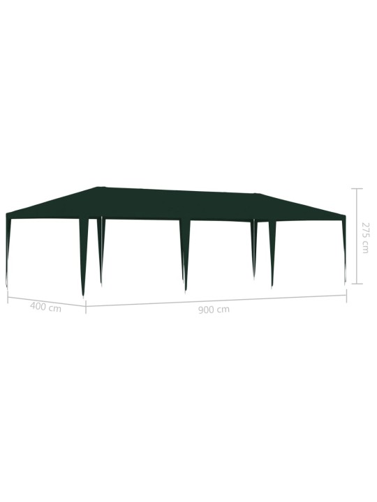 Profesionální party stan 4 x 9 m zelený 90 g/m²