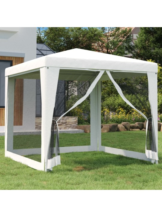 Party stan se 4 bočními stěnami ze síťoviny 2,5 x 2,5 m bílý