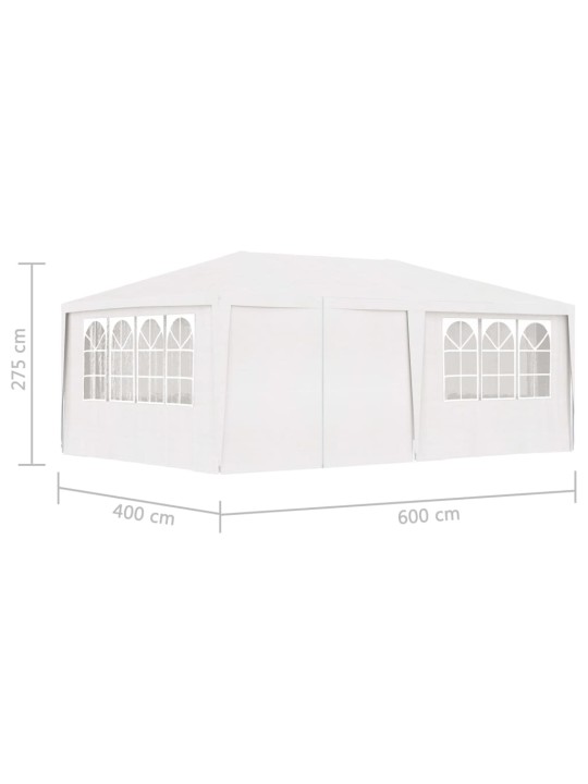 Profesionální party stan s bočnicemi 4 x 6 m bílý 90 g/m²
