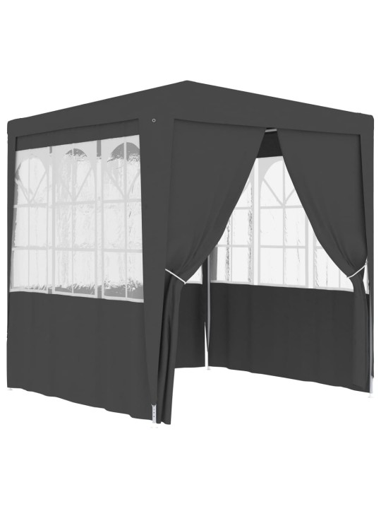 Profi party stan s bočnicemi 2,5 x 2,5 m antracitový 90 g/m²