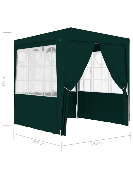 Profi party stan s bočnicemi 2,5 x 2,5 m zelený 90 g/m²