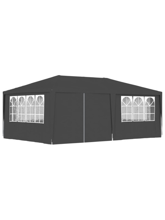 Profesionální party stan s bočnicemi 4x6 m antracitový 90 g/m²