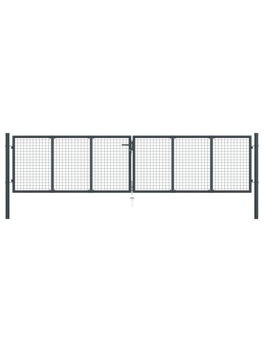 Pletivová zahradní brána pozinkovaná ocel 400 x 125 cm šedá