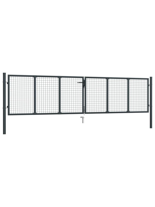 Pletivová zahradní brána pozinkovaná ocel 400 x 125 cm šedá