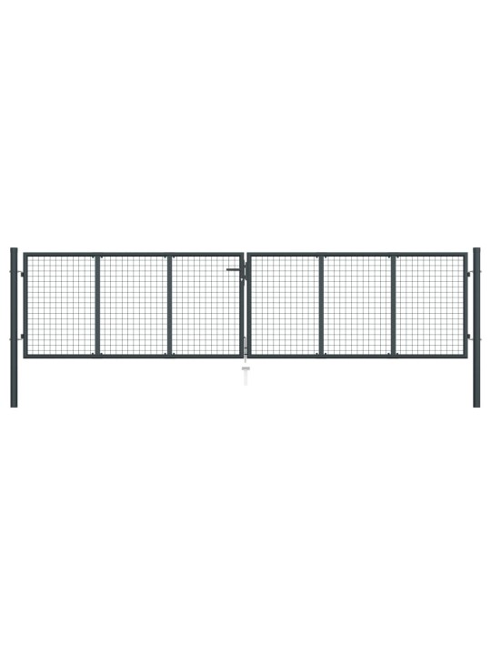 Pletivová zahradní brána pozinkovaná ocel 400 x 150 cm šedá