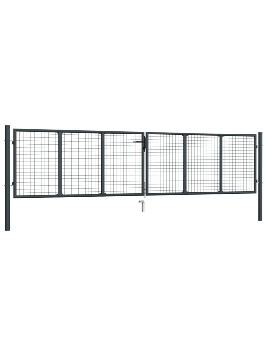 Pletivová zahradní brána pozinkovaná ocel 400 x 150 cm šedá