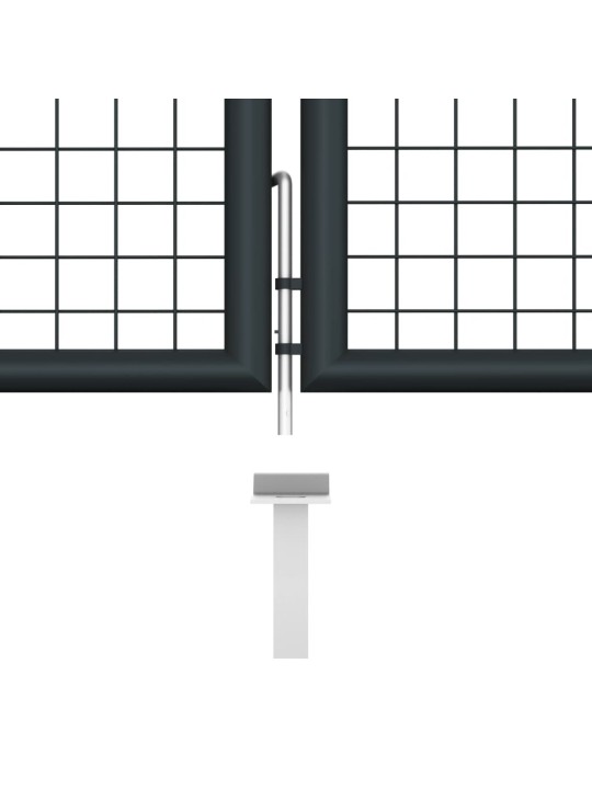 Pletivová zahradní brána pozinkovaná ocel 400 x 150 cm šedá