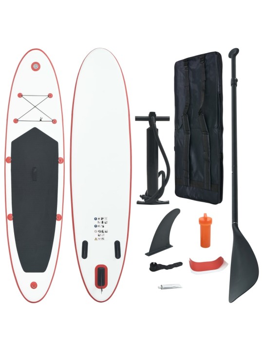 SUP paddleboard s příslušenstvím nafukovací červenobílý