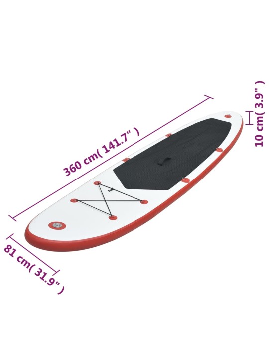 SUP paddleboard s příslušenstvím nafukovací červenobílý