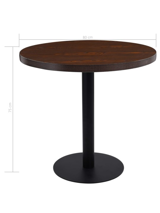 Bistro stolek tmavě hnědý 80 cm MDF
