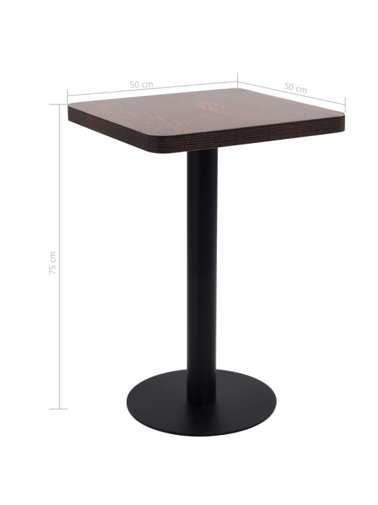 Bistro stolek tmavě hnědý 50 x 50 cm MDF
