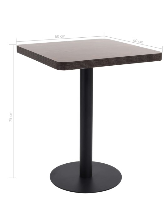 Bistro stolek tmavě hnědý 60 x 60 cm MDF