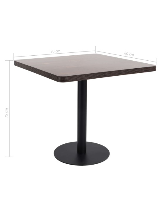 Bistro stolek tmavě hnědý 80 x 80 cm MDF