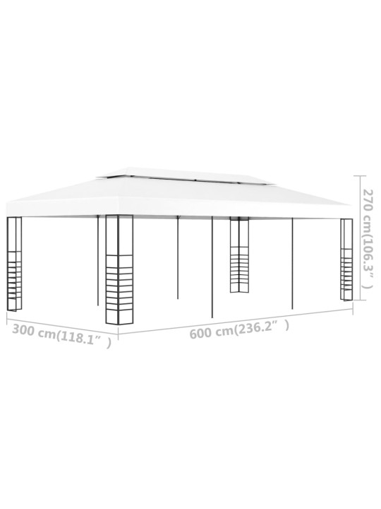 Altán 6 x 3 m bílý
