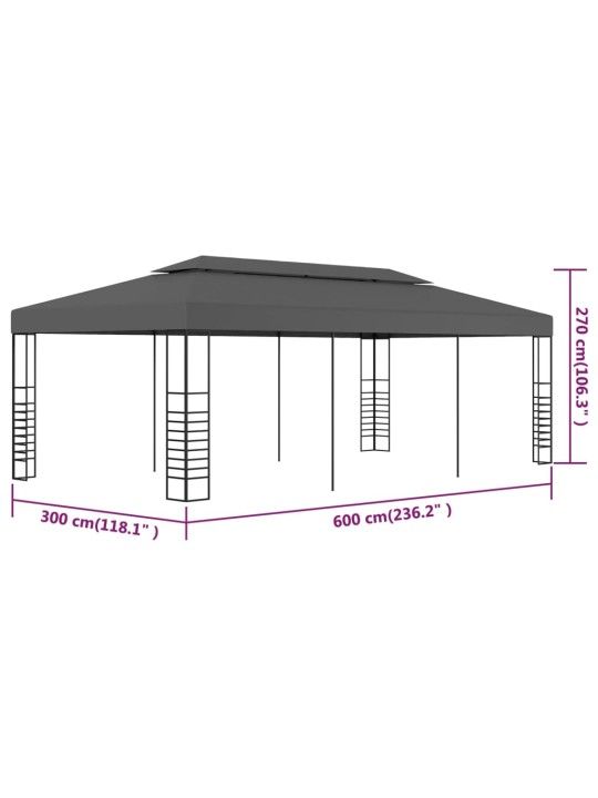 Altán 3 x 6 m antracitový