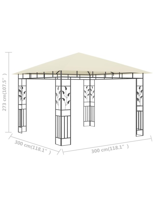 Altán s moskytiérou 3 x 3 x 2,73 m krémový 180 g/m²