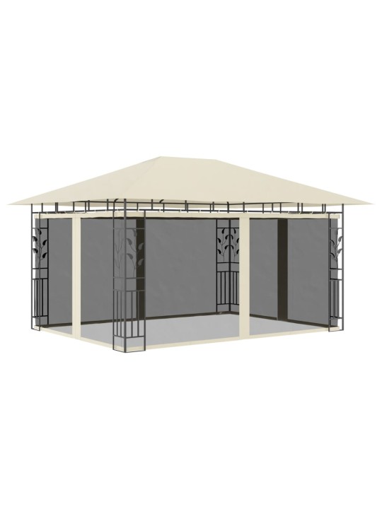 Altán s moskytiérou 4 x 3 x 2,73 m krémový 180 g/m²
