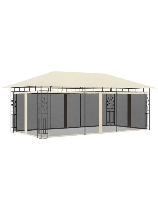 Altán s moskytiérou 6 x 3 x 2,73 m krémový