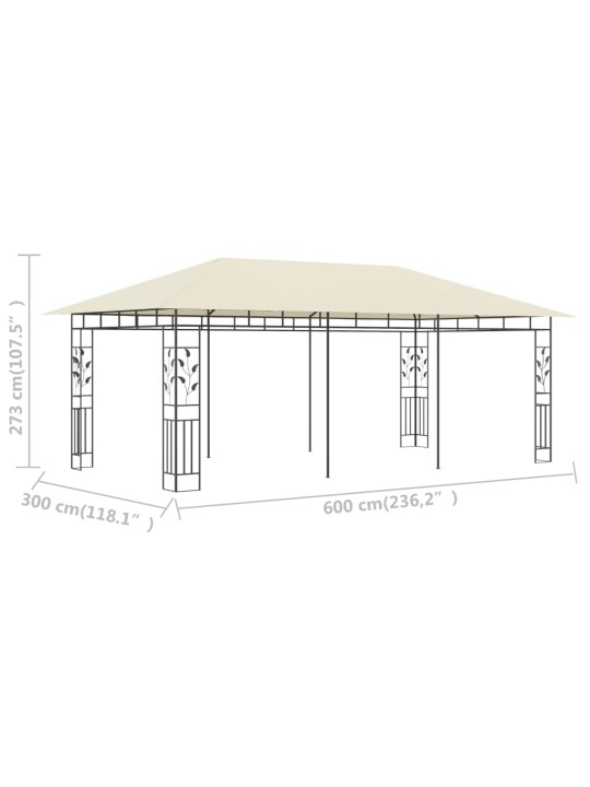 Altán s moskytiérou 6 x 3 x 2,73 m krémový