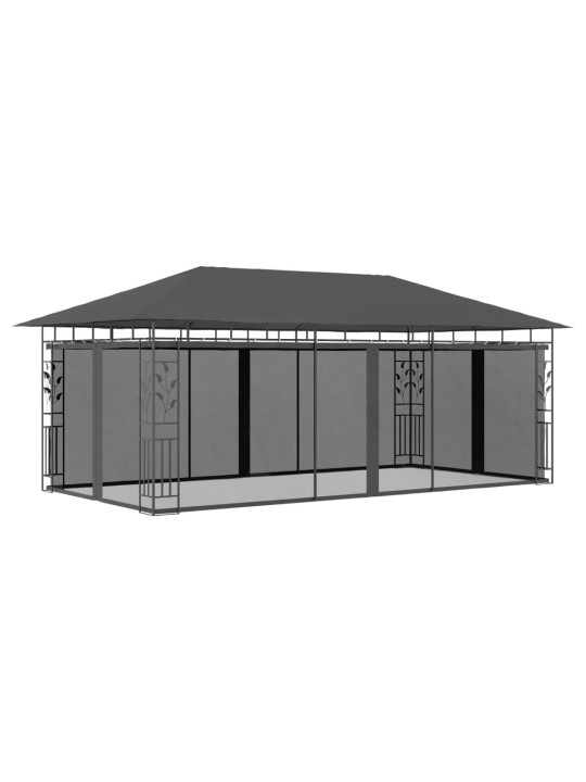Altán s moskytiérou 6 x 3 x 2,73 m antracitový