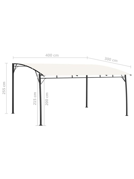 Zahradní markýza proti slunci 4 x 3 x 2,55 m krémová