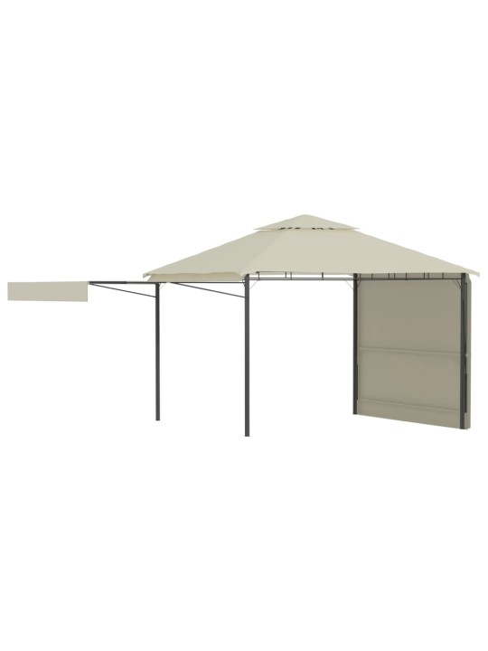 Altán se dvěma extra stříškami 3 x 3 x 2,73 m krémový 180 g/m²