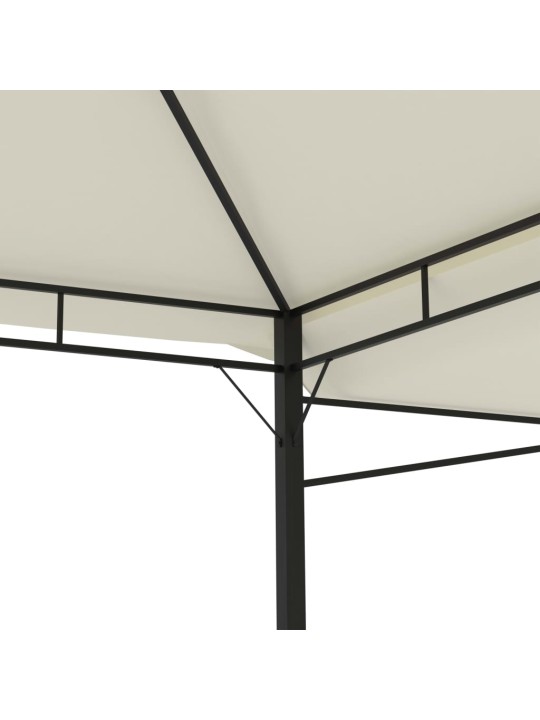 Altán se dvěma extra stříškami 3 x 3 x 2,73 m krémový 180 g/m²