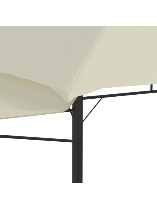 Altán se dvěma extra stříškami 3 x 3 x 2,73 m krémový 180 g/m²