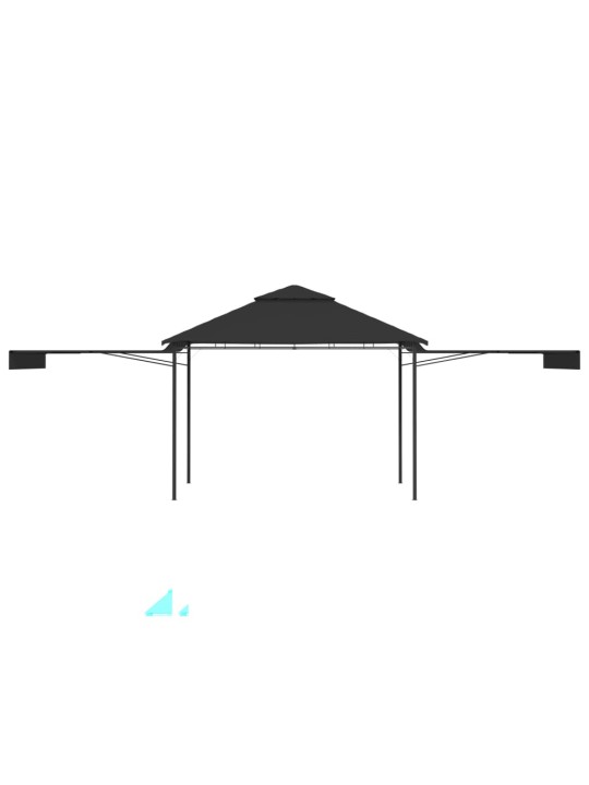 Altán se dvěma extra stříškami 3x3x2,75 m antracitový 180 g/m²