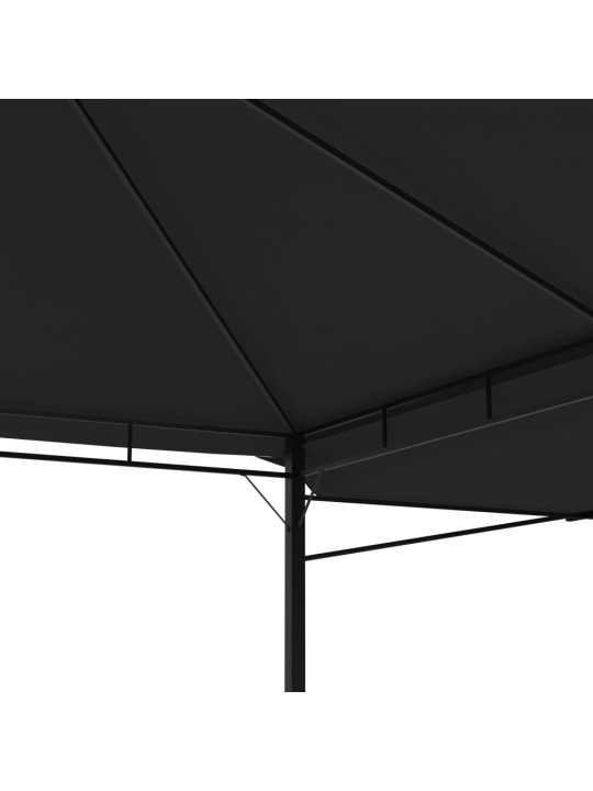 Altán se dvěma extra stříškami 3x3x2,75 m antracitový 180 g/m²