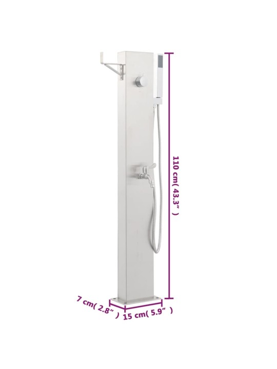 Zahradní sprchová baterie 110 cm nerezová ocel