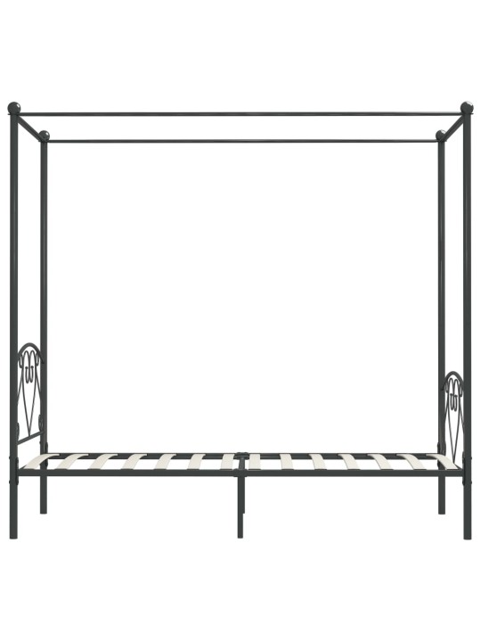 Rám postele s nebesy šedý kovový 120 x 200 cm