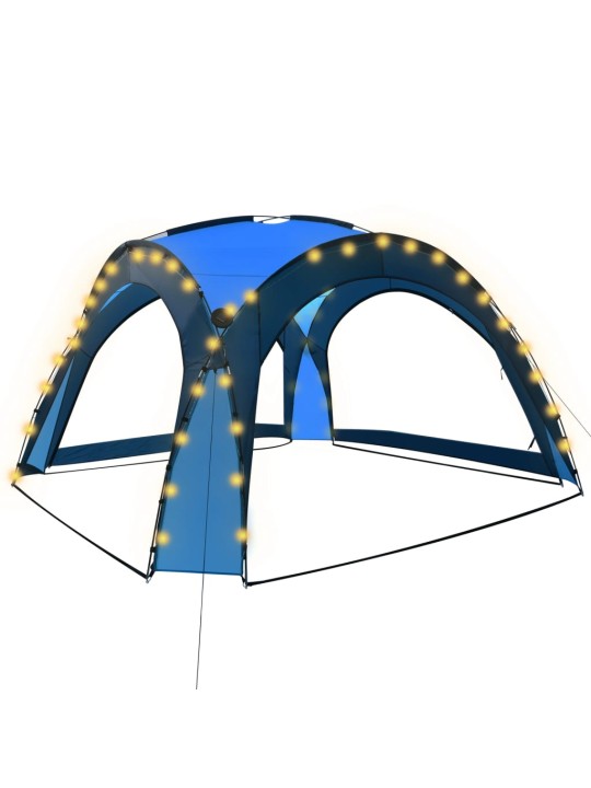 Party stan s LED světly 4 boční stěny 3,6 x 3,6 x 2,3 m modrý