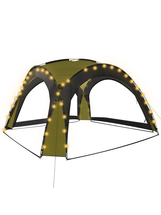 Party stan s LED světly 4 boční stěny 3,6 x 3,6 x 2,3 m zelený