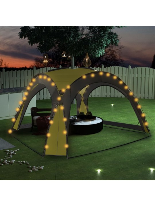 Party stan s LED světly 4 boční stěny 3,6 x 3,6 x 2,3 m zelený