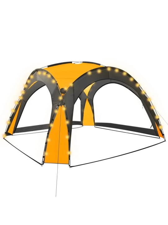Party stan s LED světly 4 boční stěny 3,6 x 3,6 x 2,3 m žlutý