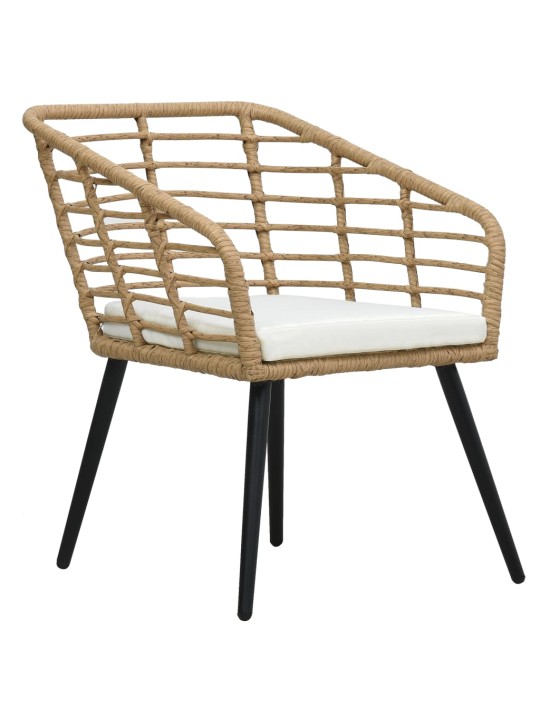 3dílný bistro set polyratan dub