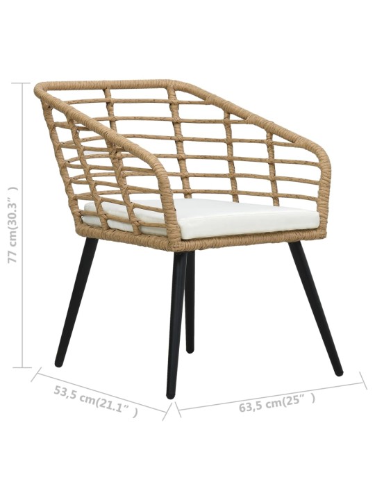 3dílný bistro set polyratan dub