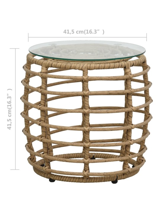 3dílný bistro set polyratan dub