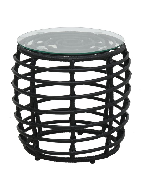 3dílný bistro set polyratan černý