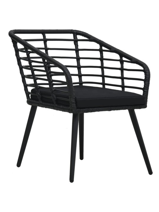 3dílný bistro set polyratan černý