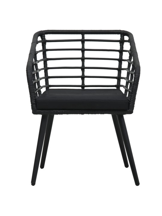 3dílný bistro set polyratan černý