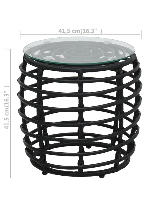 3dílný bistro set polyratan černý